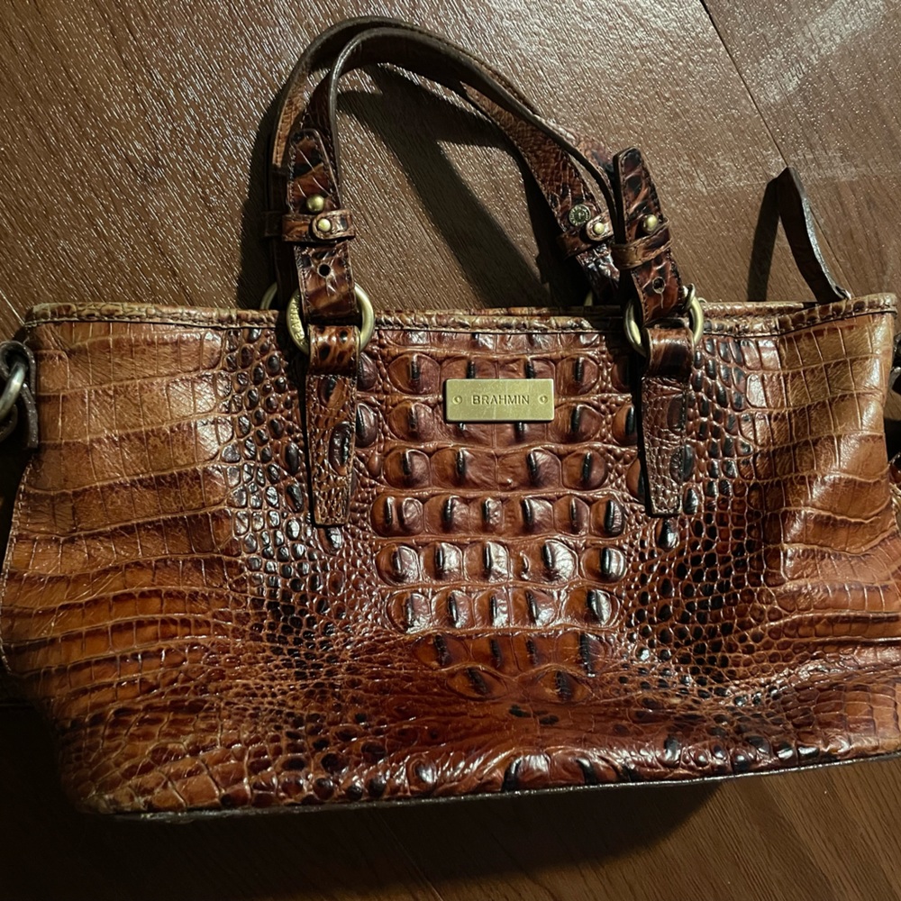 Brahmin Melbourne Brown toffee colored satchel GUC
